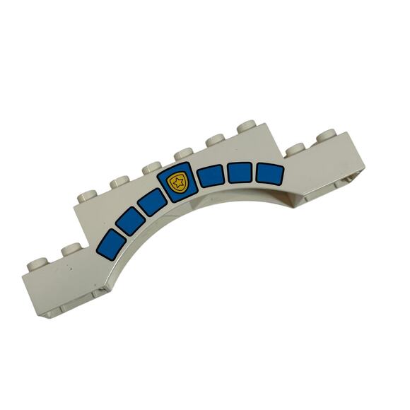 Duplo Lego White Blue Arch 2X10X2 Police Station Sign Town Brick Piece Part - Picture 2 of 4